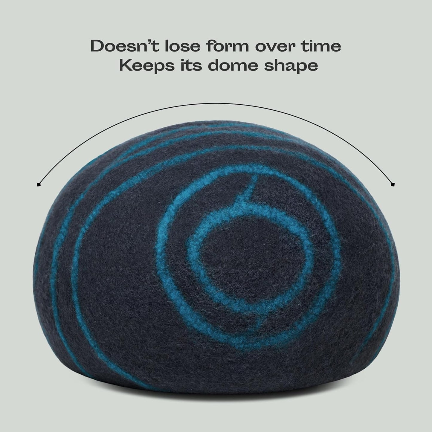 Premium Handmade Merino Wool Cat Cave Bed for Indoor Cats (Large, Black Aqua)