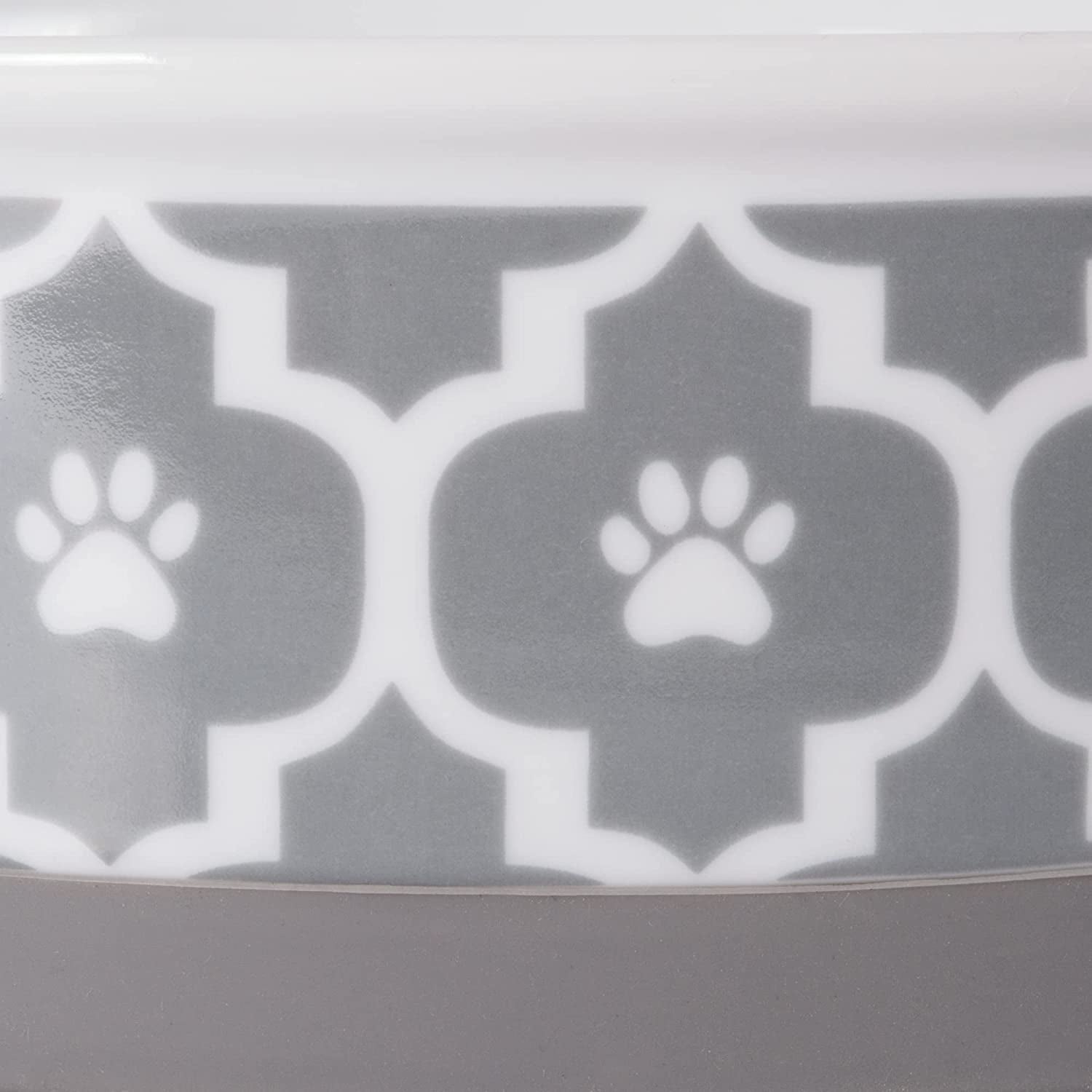Lattice Collection Small Pet Bowl and Canister Set, Gray, 4.25 x 2 inches, 2 Count