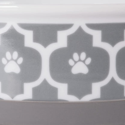 Lattice Collection Small Pet Bowl and Canister Set, Gray, 4.25 x 2 inches, 2 Count