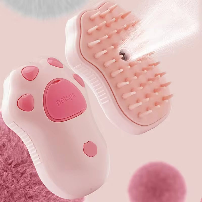 3-in-1 Electric Pet Grooming Brush with Steam Function for Cats and Dogs - Hair Removal and Massage Comb