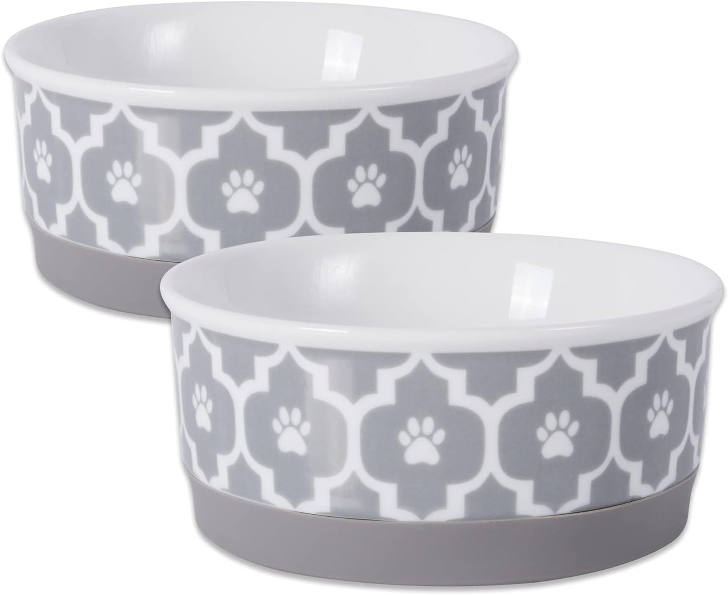 Lattice Collection Small Pet Bowl and Canister Set, Gray, 4.25 x 2 inches, 2 Count