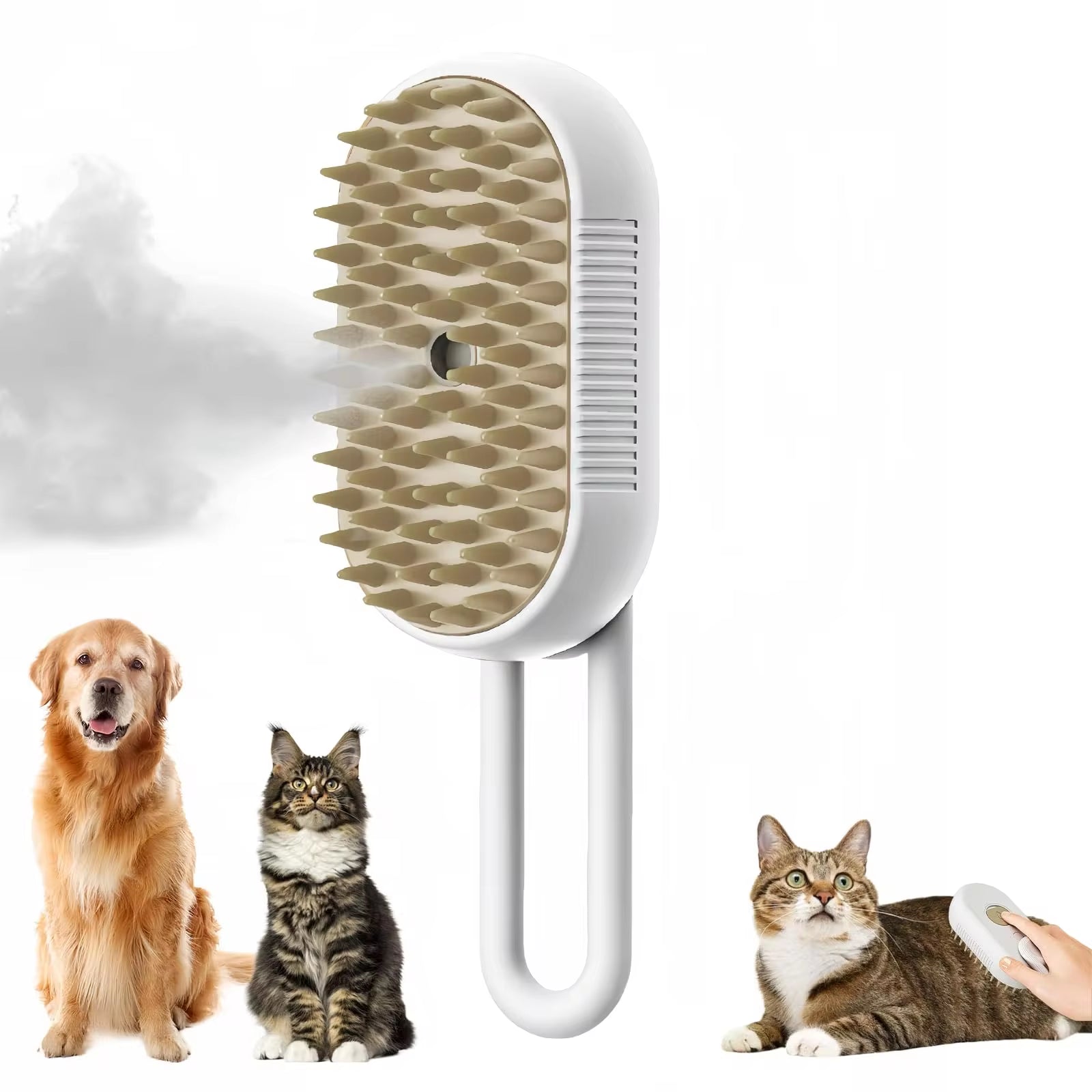 3-in-1 Electric Pet Grooming Brush with Steam Function for Cats and Dogs - Hair Removal and Massage Comb