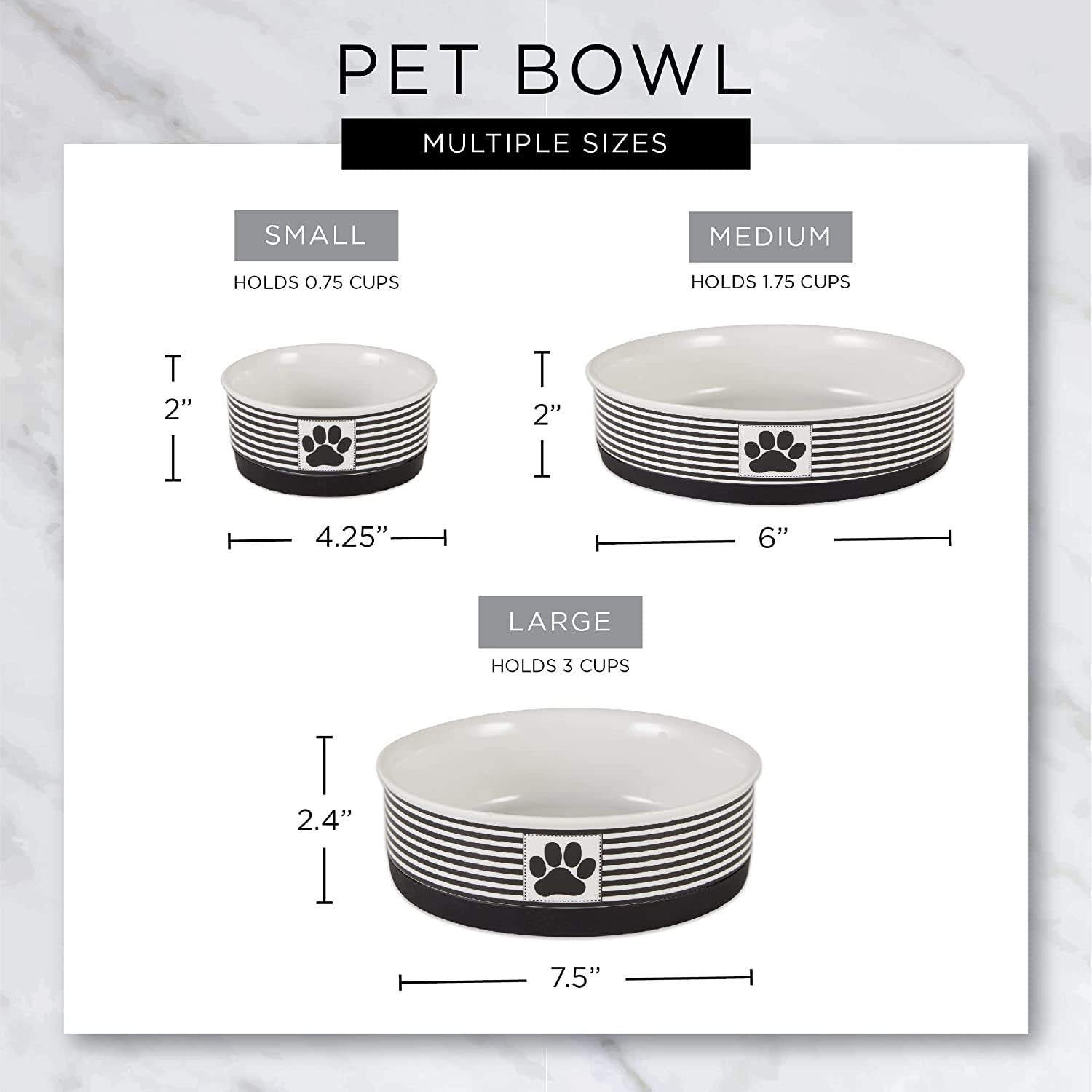 Lattice Collection Small Pet Bowl and Canister Set, Gray, 4.25 x 2 inches, 2 Count
